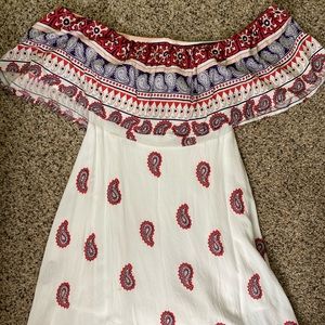 Selfie Leslie Off the Shoulder Paisley Boho Dress